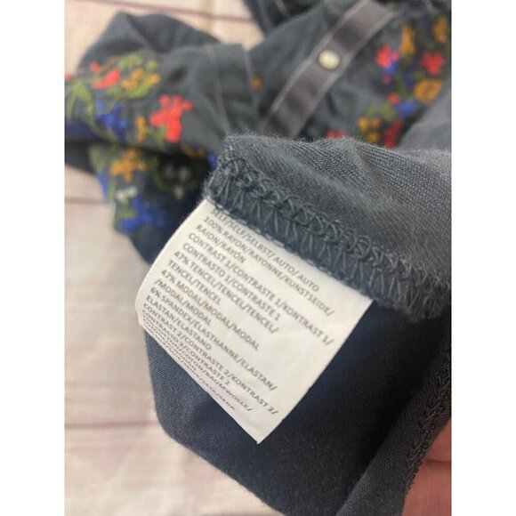 Anthropologie Tiny WOmen's Grey Emroidered Button Front Dress - Small - Picture 14 of 16